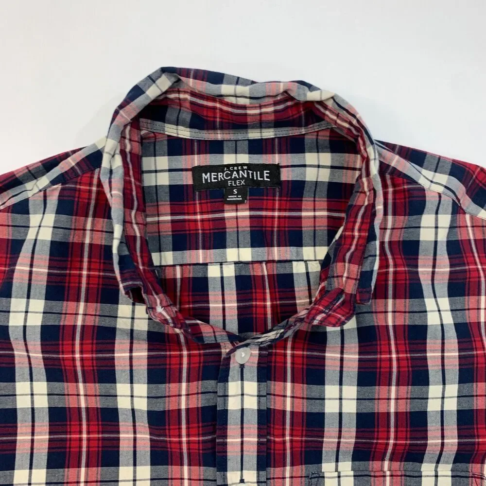 J Crew Flex Shirt Men S Small Multi Plaid Cotton Stretch Long Sleeve Button Down